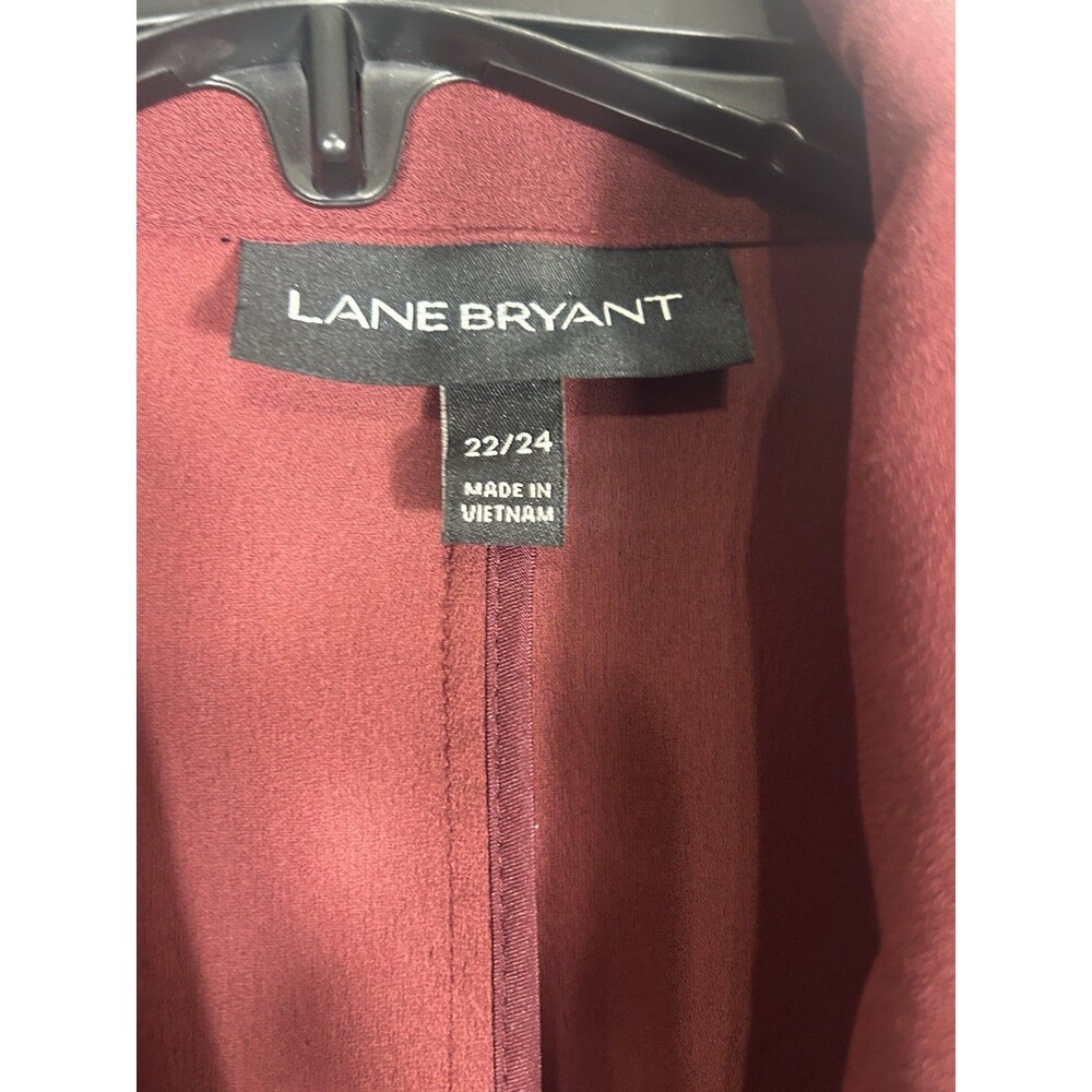 Lane Bryant Trench Coat Womens 22/24 Maroon Duster Light Weight‎ Officecore - Picture 6 of 9